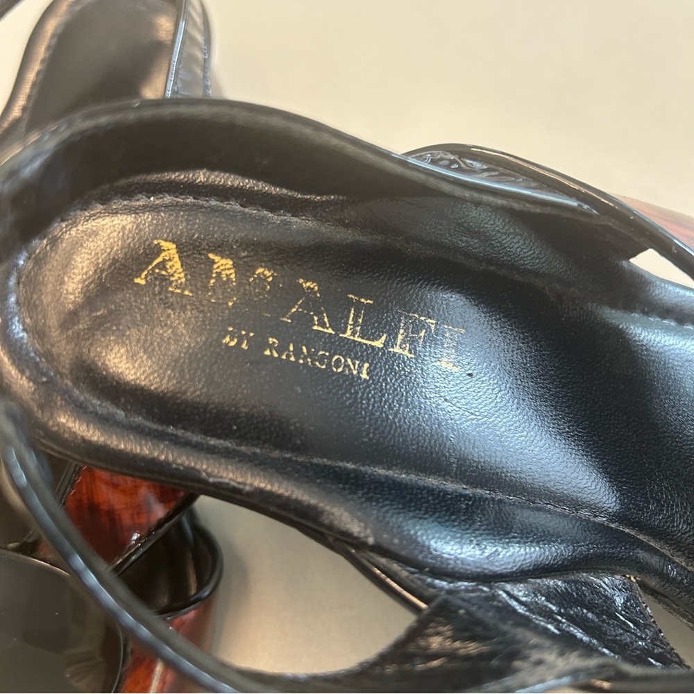 Amalfi Black and Brown Slingback Heels Size 5 - Picture 5 of 9